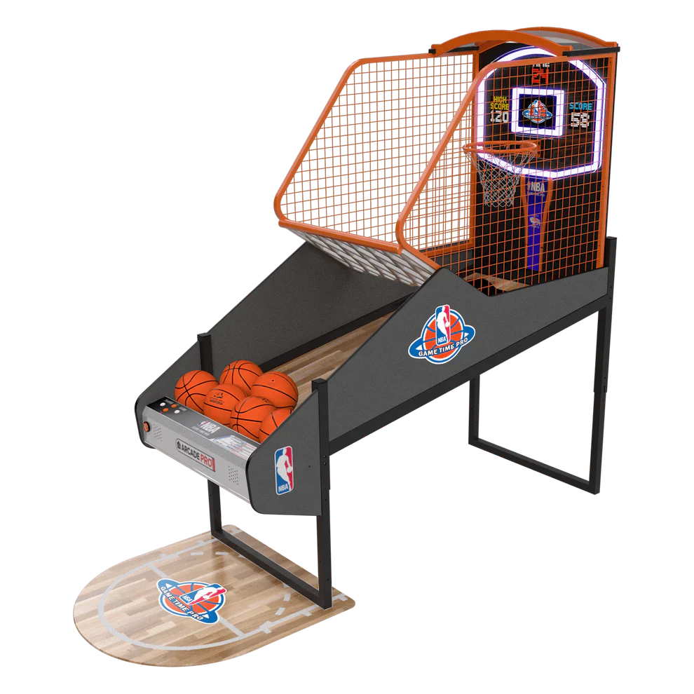 ICE NBA Game Time Pro arcade basketball machine – fully customized with NBA team graphics
