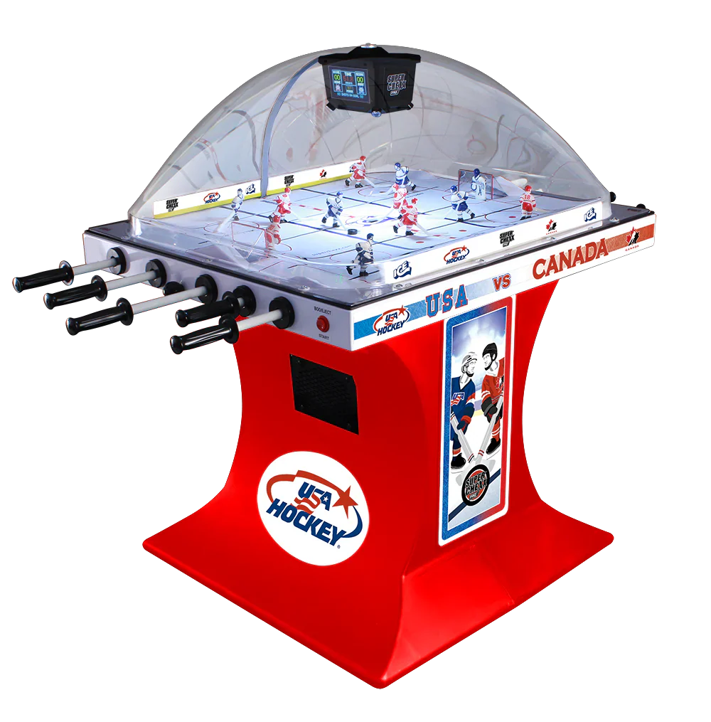 Super Chexx Pro Team USA vs Team Canada – rivalry edition bubble hockey table for game rooms